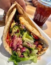 falafel and vaggie pita
