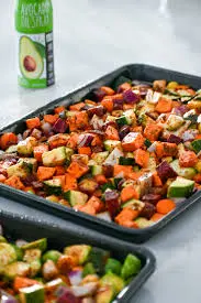 roasted vegetables at cava