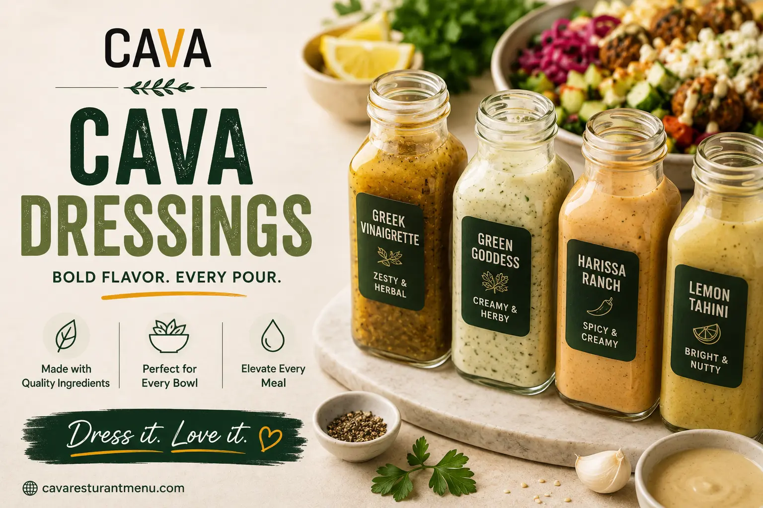 most popular cava dressing Fresh Mediterranean Hummus, Dips & Dressings