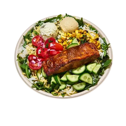 salmon and yogurt dill bowl